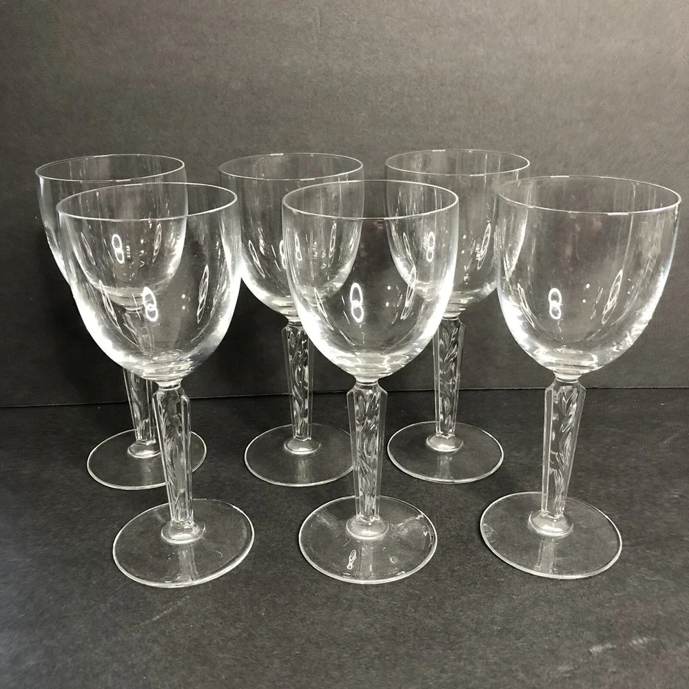 6 Cristal DArques Durand Sogaro Wine Glasses Goblets Elegant NO FROST